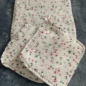 White with Red and Green Speckle's Potholders